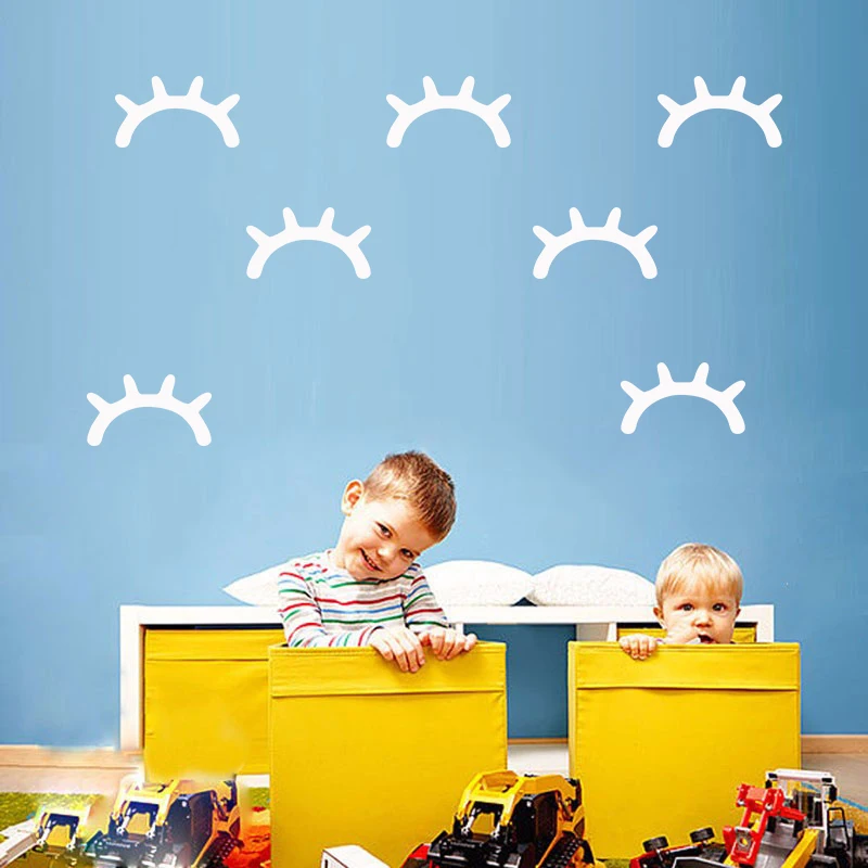 Cute Eyelashes Wall Sticker Home Decoration For Children's Room Fridge Living Room Bathroom Art Mural Peel & Stick PVC Wallpaper