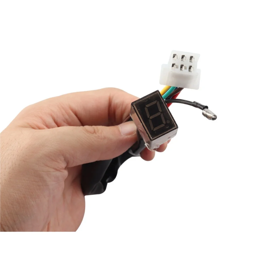 Digital Gear Indicator for Motorcycle 5 Red LED Display Black Finish 20 mm for H for x 14 mm for W for x 20 mm D Plastic and