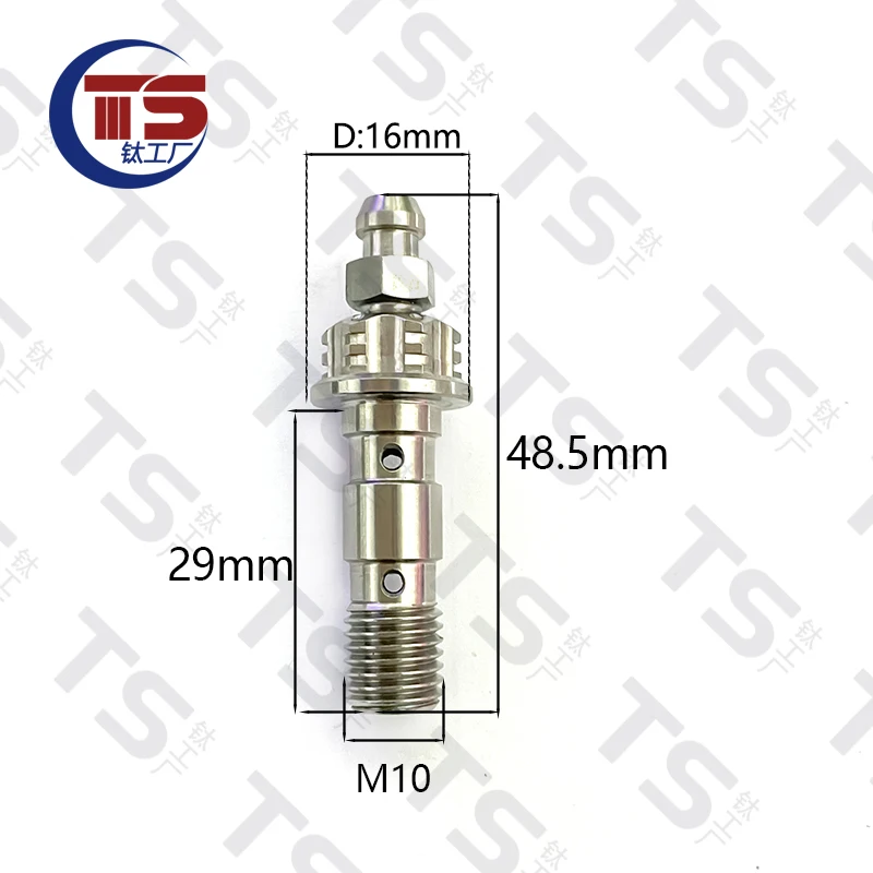 TS 2pcs and 10pcs Titanium Factory Titanium Alloy Caliper Double Layer Tubing Exhaust Screw M10X1.0mm 1.25mm