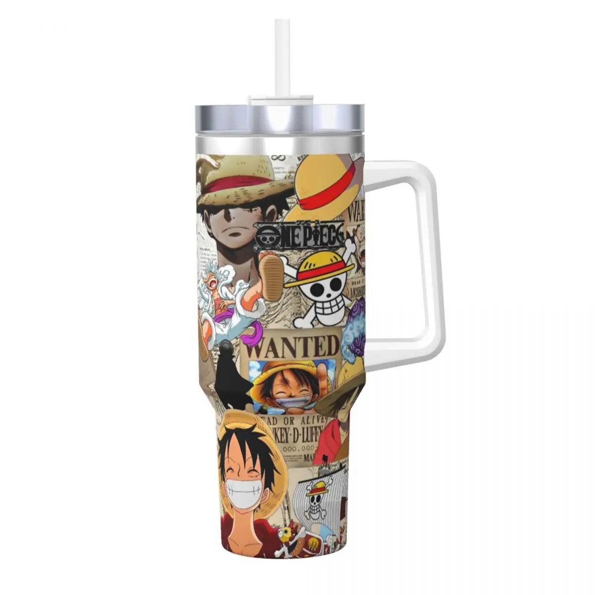 O-One Anime P-Piece Stainless Steel Tumbler Camping Mug Cup Large Capacity Coffee Mug Leakproof Hot Drinks Milk Tea Water Bottle