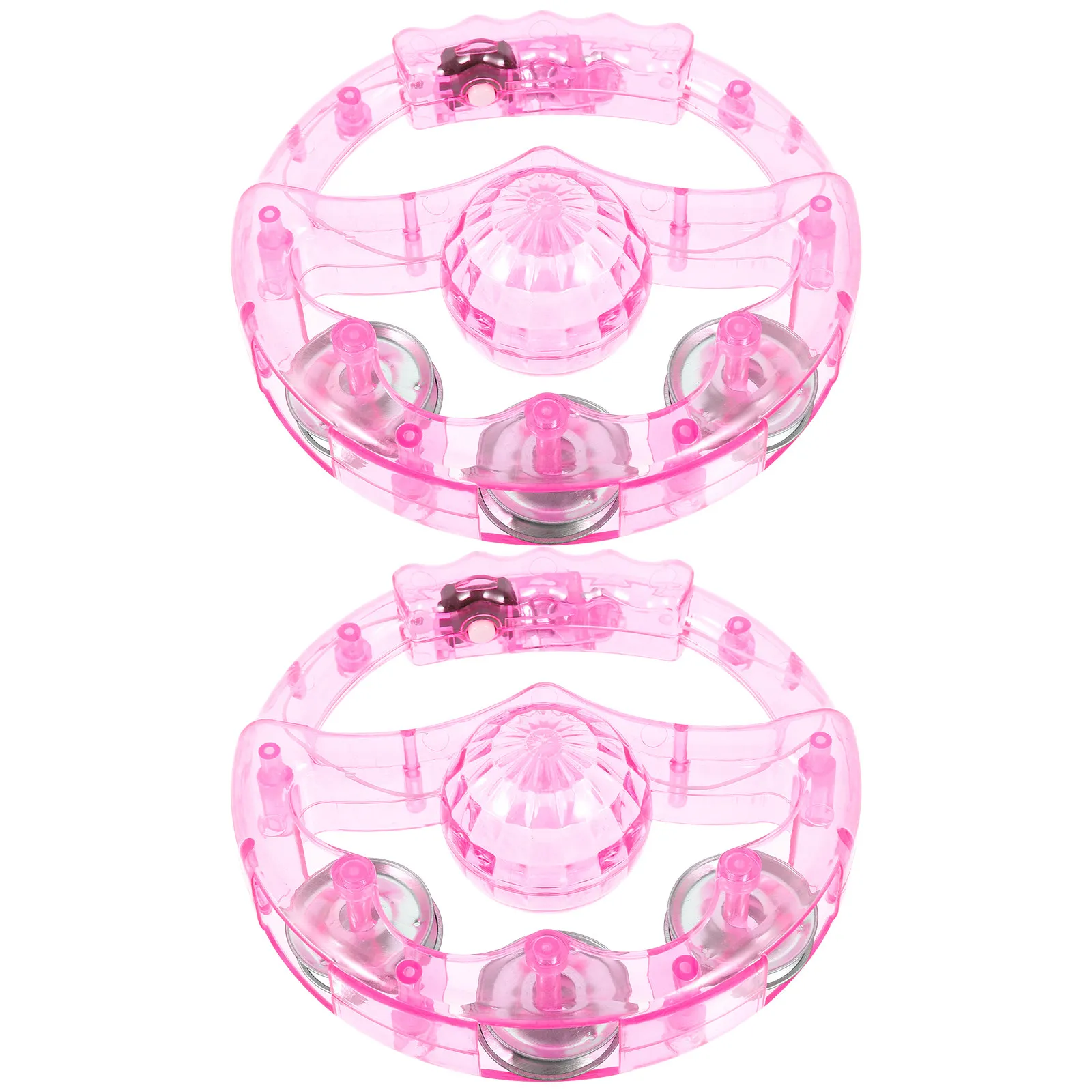 

2Pcs Flashing Tambourines Luminous Handbell for Ktv Party Dance Performance Light Up Sensory Instrument Adults