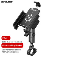 GUB P50 Bicycle Phone Holder Aluminum Alloy 360°Rotating Bike Phone Mount Universal Handlebar Motorcycle Cell Phone Holder Stand