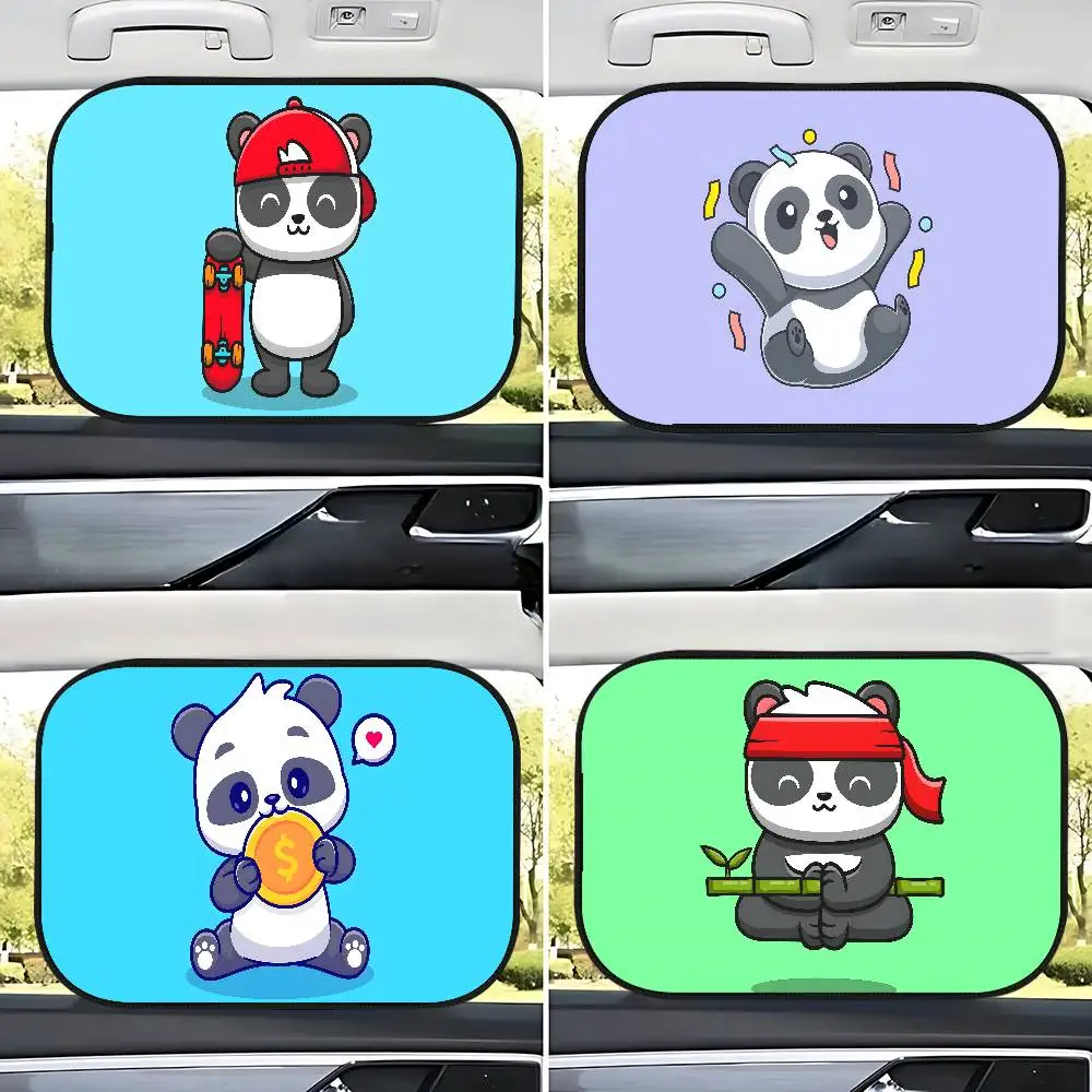 

Cute Cartoon P-Panda Car Sunshade Covers Cover Universal Car Curtain Auto Window Sun Shade Protector Accessories