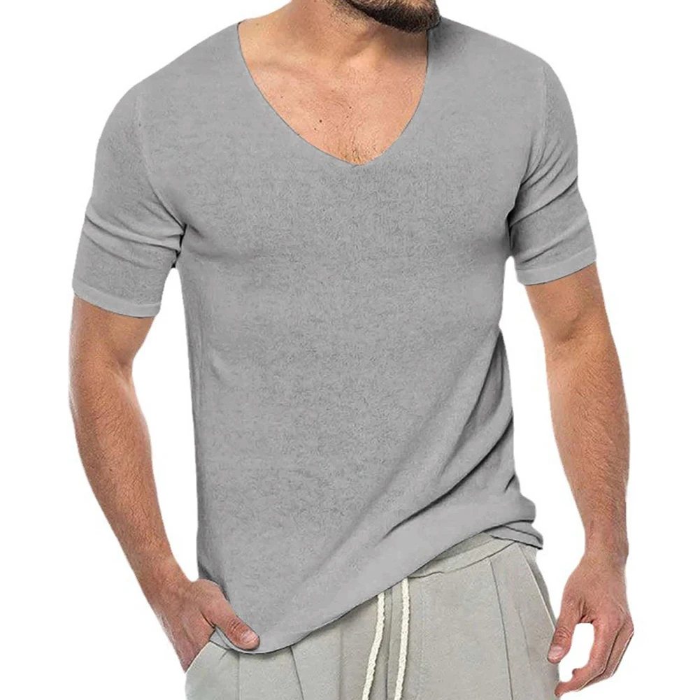 

Commuting Mens T-shirt Muscle Quick-drying Regular Short Sleeve Skin-friendly Solid Color Summer Comfy Fashion