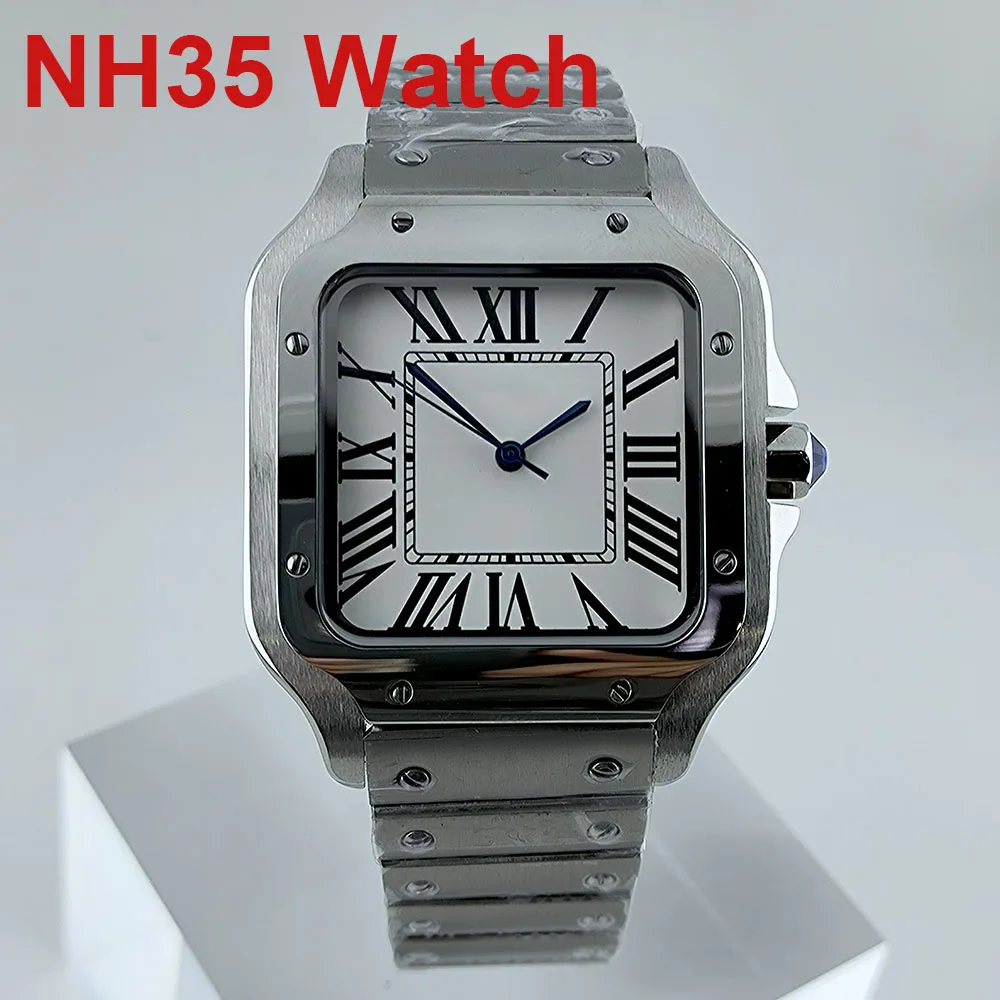 

NH35 Watch NH35 dial Square Dial Roma Dial Watch Case Folding Buckle Square Case fit NH35 NH36 movement Watch accessories