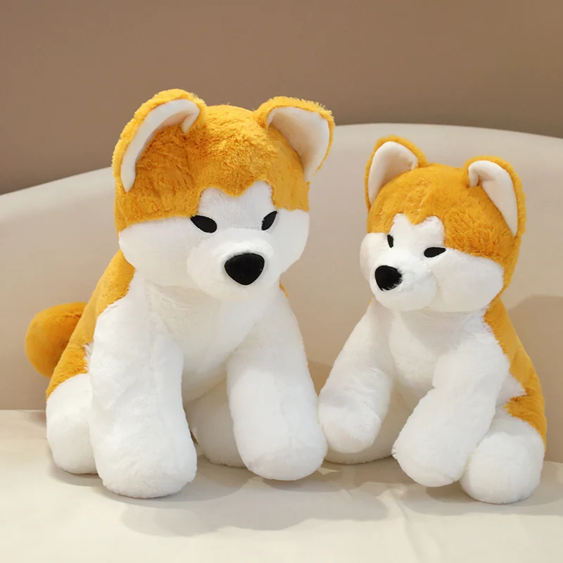 35/45cm Cartoon Akita Dog Plush Toy Stuffed Lifelike Shiba Inu Puppy Stuffed Animal Accompany Baby Sleeping Pillow Kids Gifts