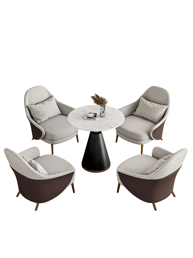 

Light luxury modern engineering sales office negotiation table and chair combination hotel lobby beauty salon leisu