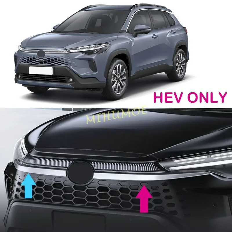 

Front Grille Bumper Trim Strips For Toyota Corolla Cross HEV 2026+ ABS Chrome Exterior Car Modification Accessories