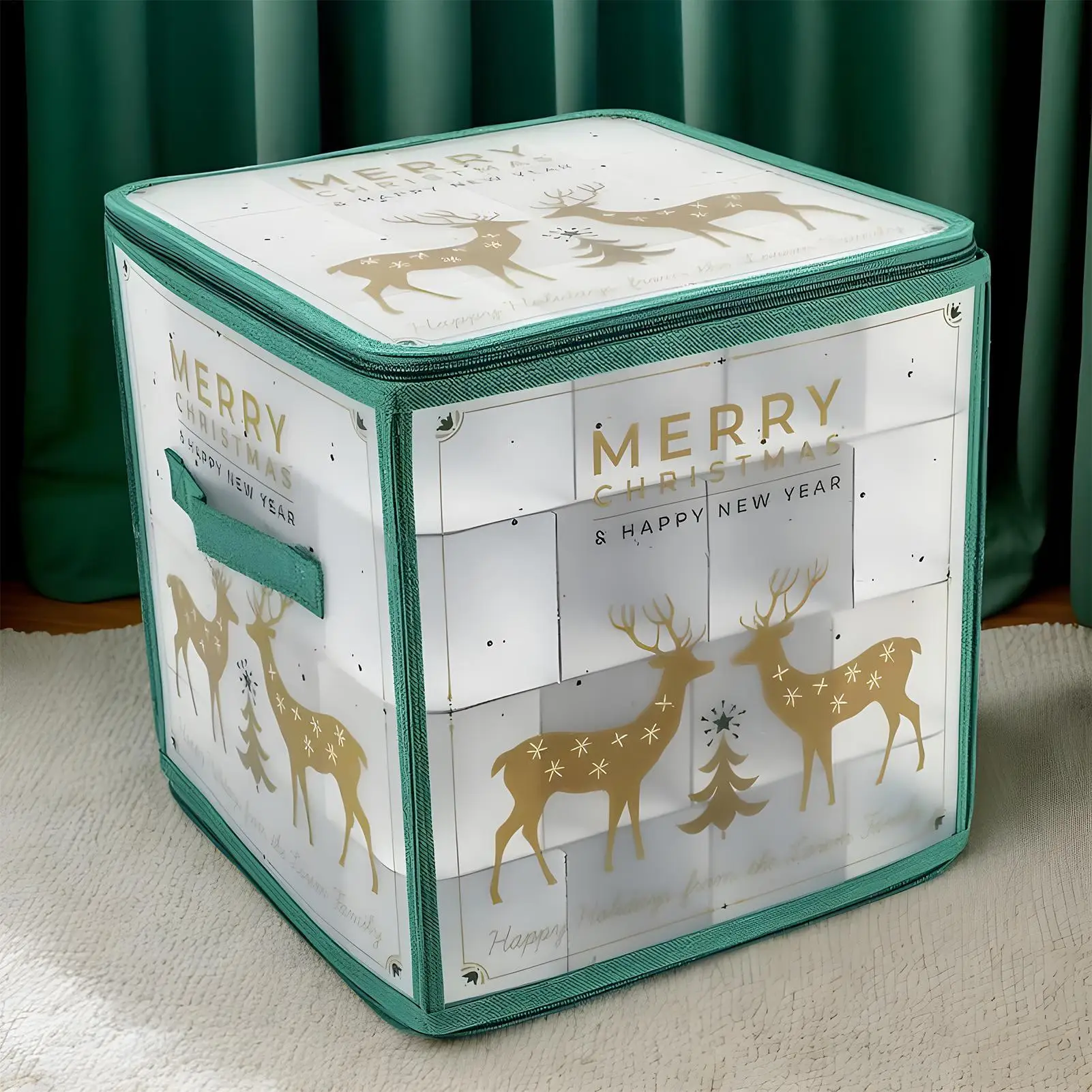 

Коробка для хранения рождественских украшений, вмещает до 64 шаров, 64 ячейки, органайзер для рождественских украшений с разделителями.