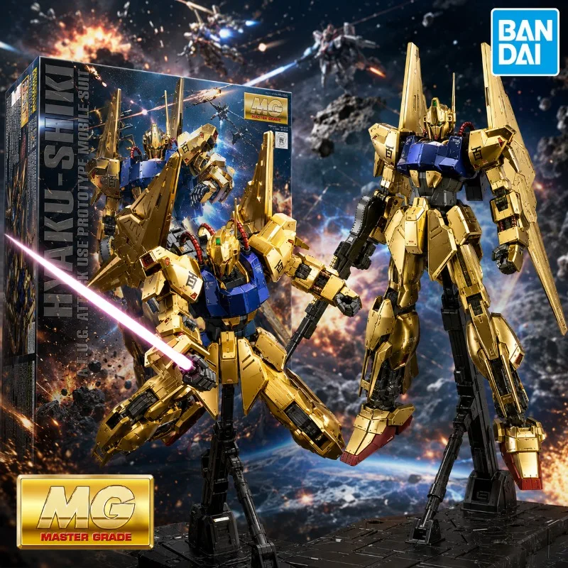 Bandai Original MG 1/100 MSN-00100 Hyaku-Shiki Ver 2.0 Gold Coating Gundam Model Kit