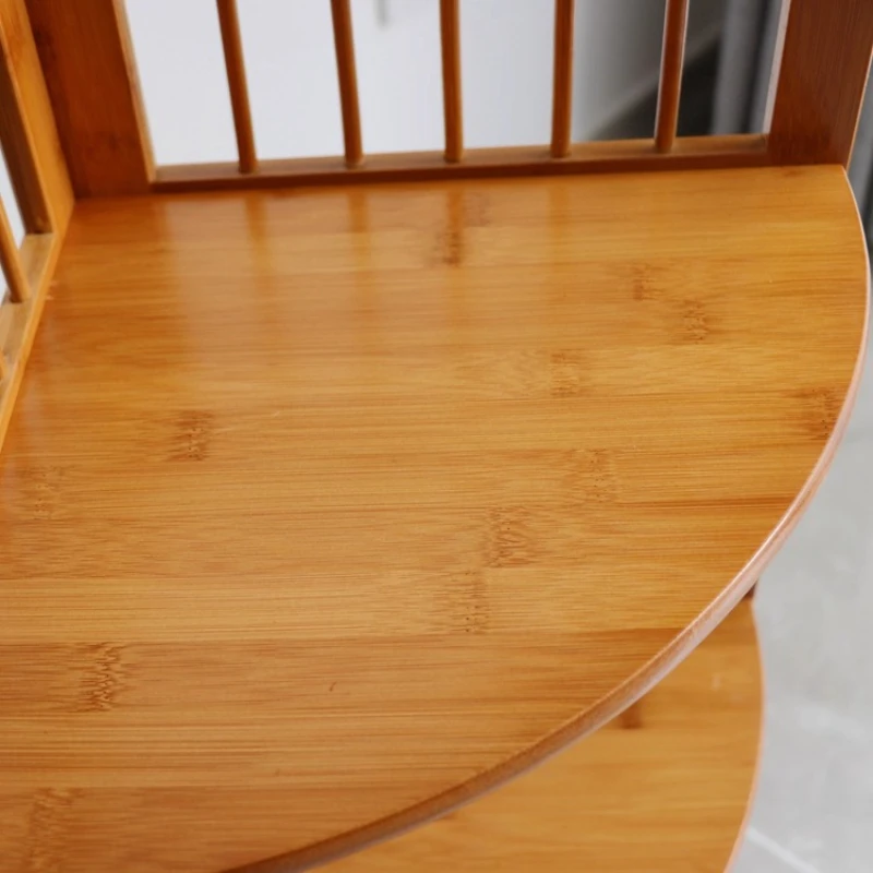 Multifunctional Solid Wood Storage Shelf Bamboo Corner Rack Waterproof Bathroom Wall Shelf SpaceSaving Triangle Organizer