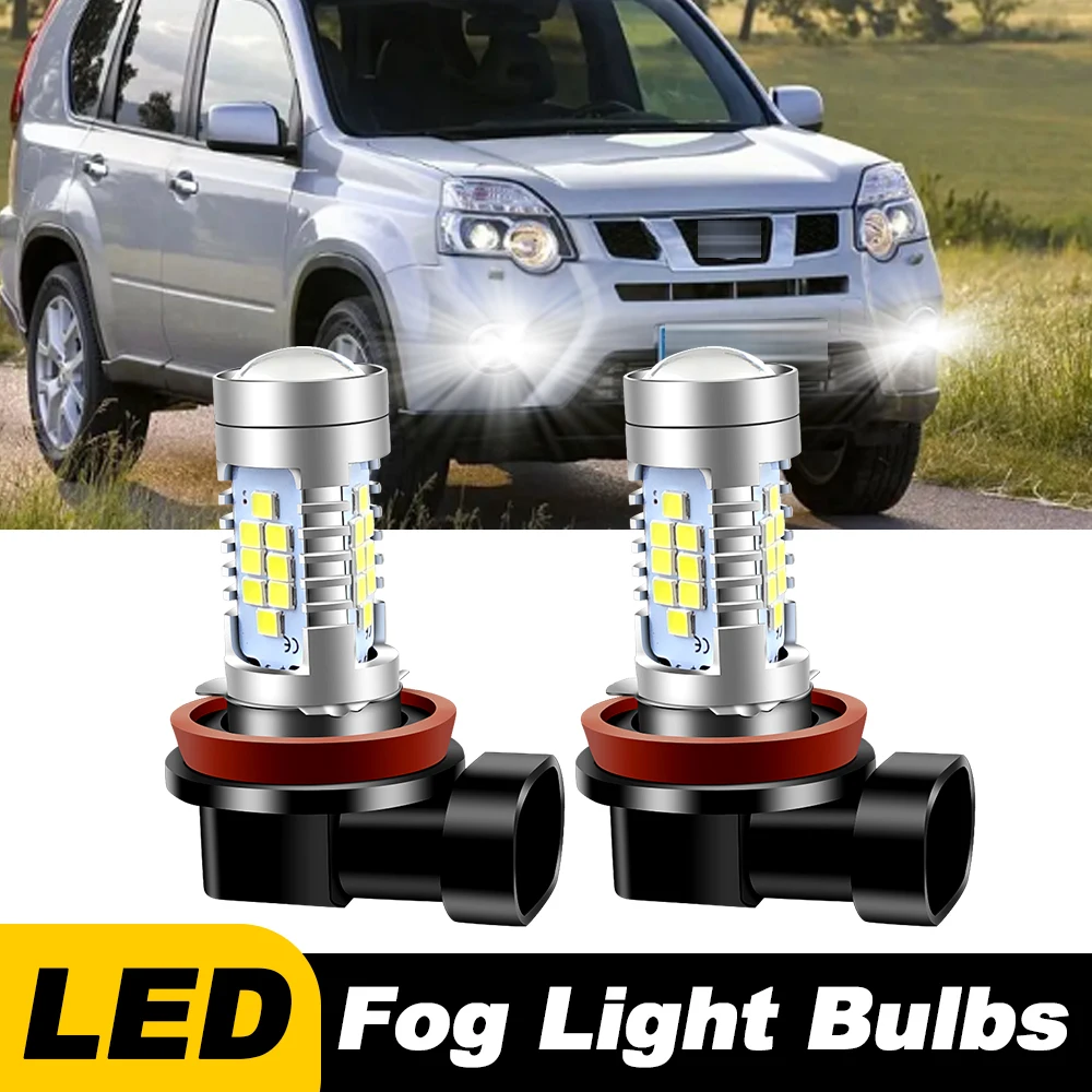 

2 шт. для Nissan Note Versa Navara NV200 X-Trail T30 T31 Cube Автомобильные светодиодные противотуманные фары H8 H11 16JP DRL Лампа белые аксессуары