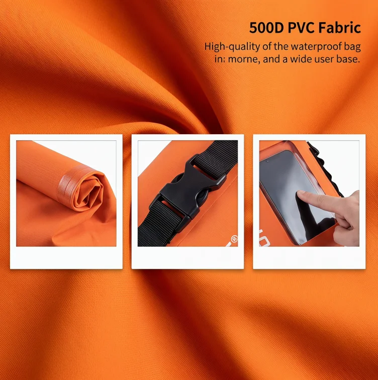 Waterproof Dry Bag 5L Roll-Top Closure with Clear Phone Window for Beach Pool Fishing Outdoor Activities for Men Women