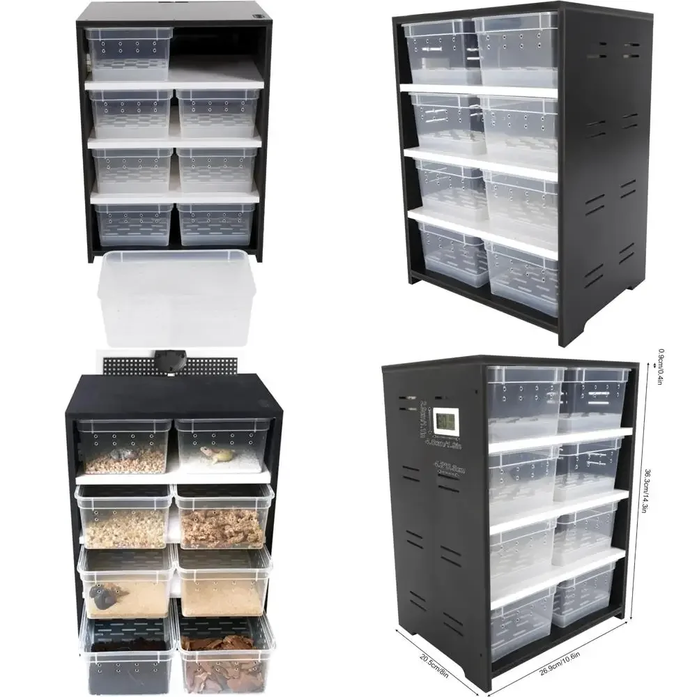 

Large Breeding Reptile Enclosure with 2mm Ventilation, Thermometer, and Breathable Tank for Scale Reptiles