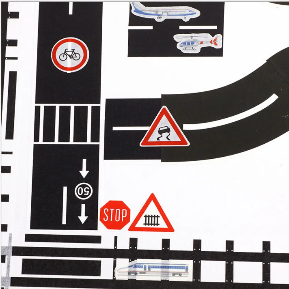 1/5Pcs Railway Road Tape Sticker Wide Traffic Road Adhesive Masking Tape for Kids Study Road Signs Safety Education