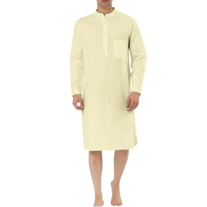 Moslim Mode Casual Zak Lange Shirts Gewaad Kurta Mannen Arabe Hombre Arabic Shirt Islamic Dubai Man Kleding Kaftan Voor Mannen