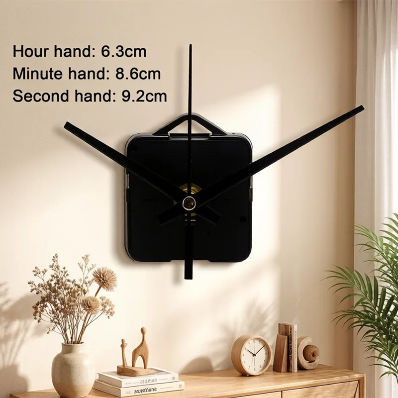 Silent Quartz Clock Movement Mechanism DIY Wall Clock Repair Kit with Silver Hands Clock Parts Replacement for Home Office Use