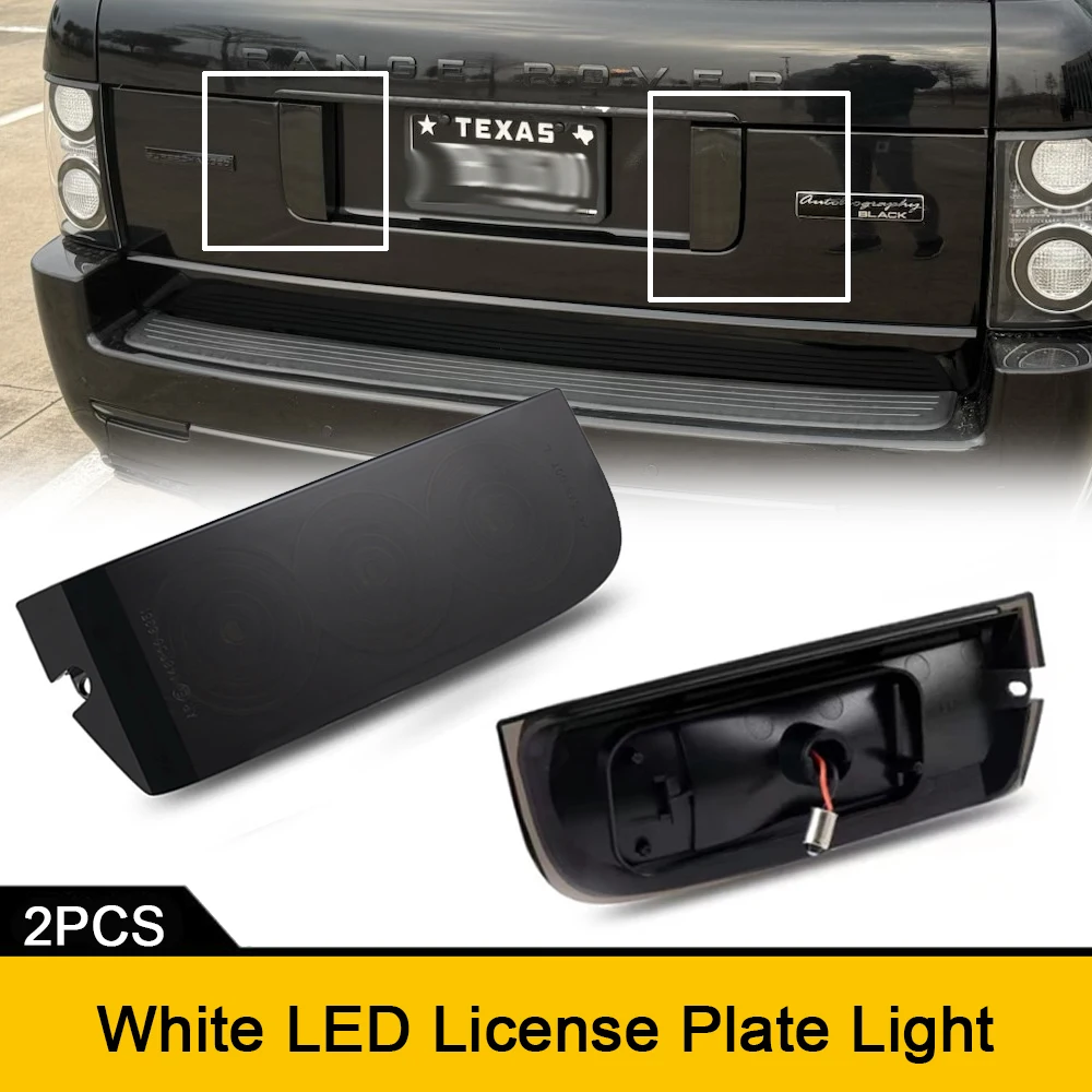 

Smoked Lens LED Rear License Plate Warning Light Reverse Tag Lamp For Land Rover Range Rover L322 2003-2012 OEM#XFD000043 White