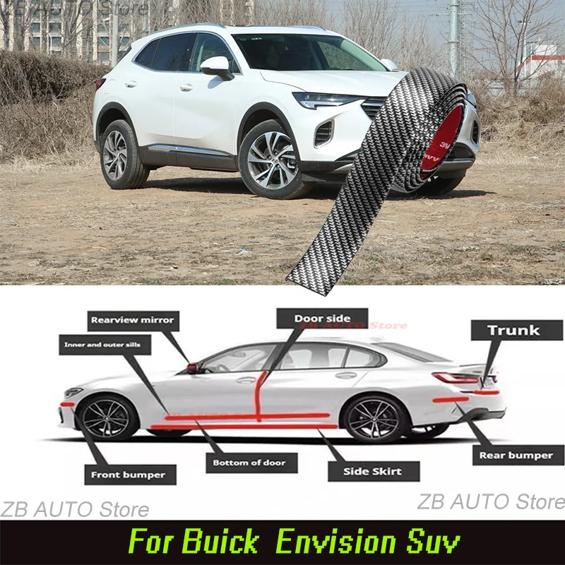 

For Buick Envision Suv Strong adhesive bumper strip, front and rear lip side skirts, collision and scratch resistant, suitable