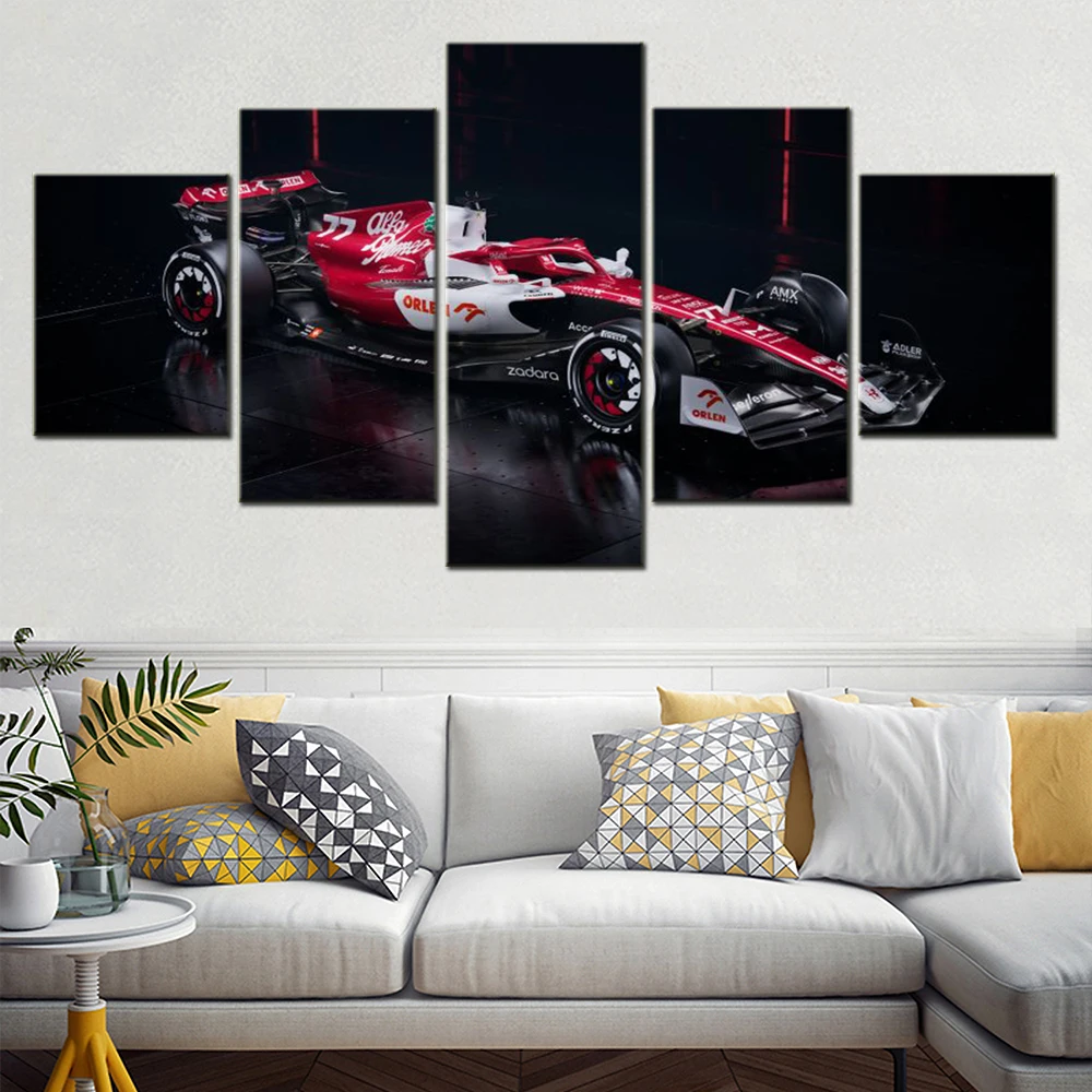 

Canvas Wall Art Poster Painting Black Dark Cool Racing F1 Vehicle Living Room Picture Print Bedroom Mural Home Decor 5 Panels