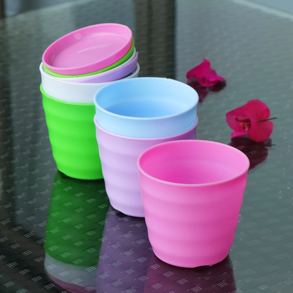 

5pcs Plastic Small Flower Pots With Drainage Holes Trays For Succulent Plants Indoor Garden Decor White Xs Multi-Function