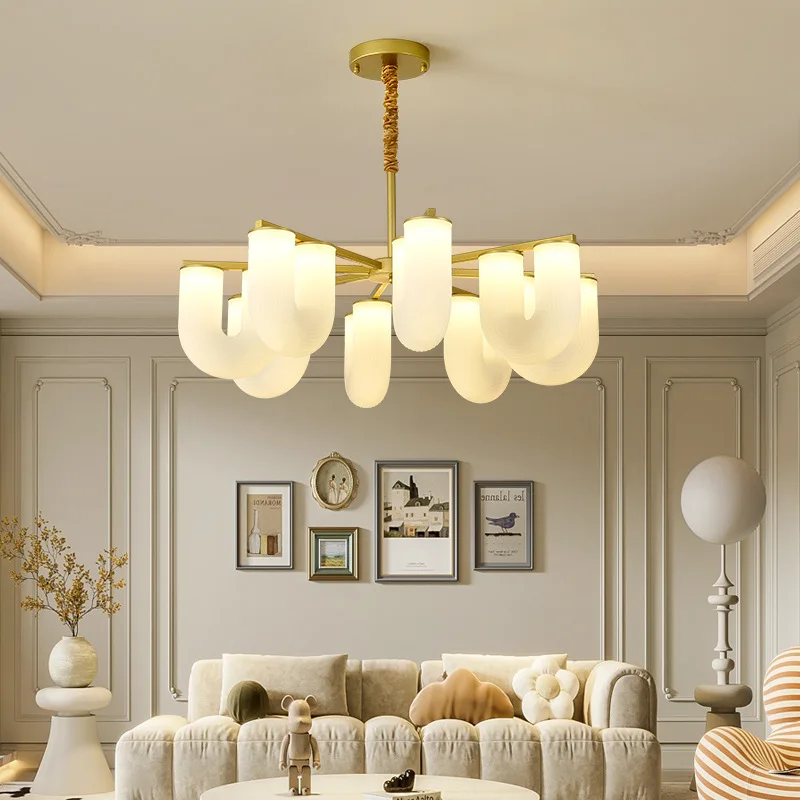 

U-shaped Chandeliers Modern Acrylic LED Pendant Lights Living Room Restaurant Kitchen Gold Metal Pendant lamp