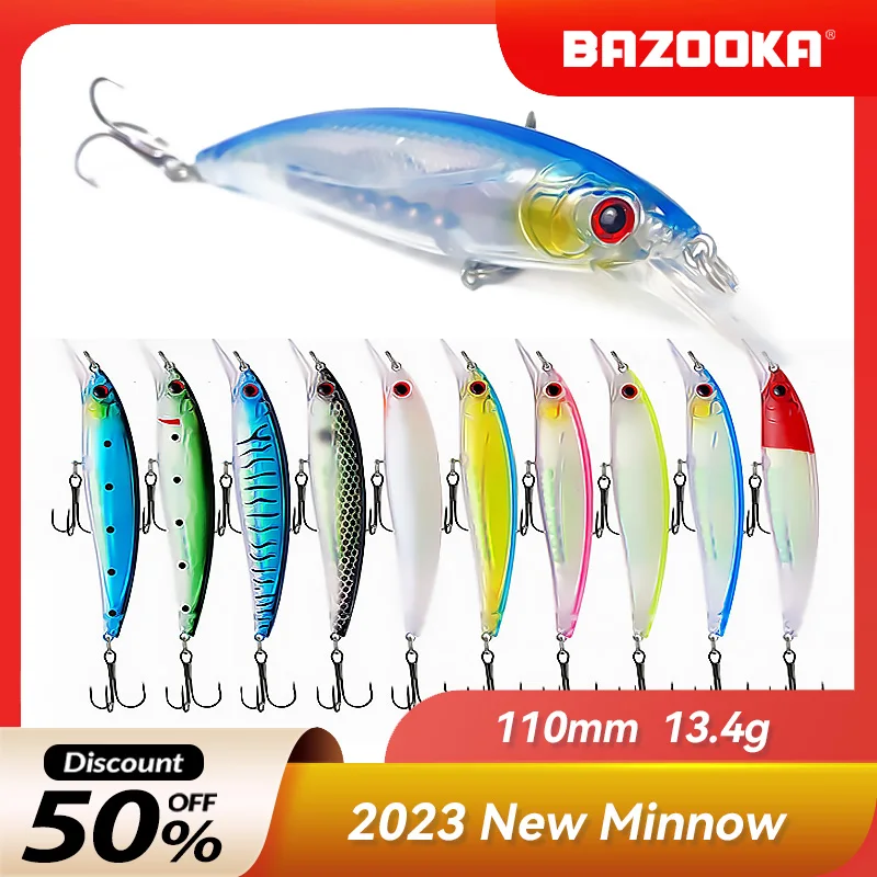 

Bazooka Japan Minnow Jerkbait Fishing Lure Hot Hard Sinking Carkbait Jig Tungsten Ball Wobblers Swimbait Carp Perch Bass Pike