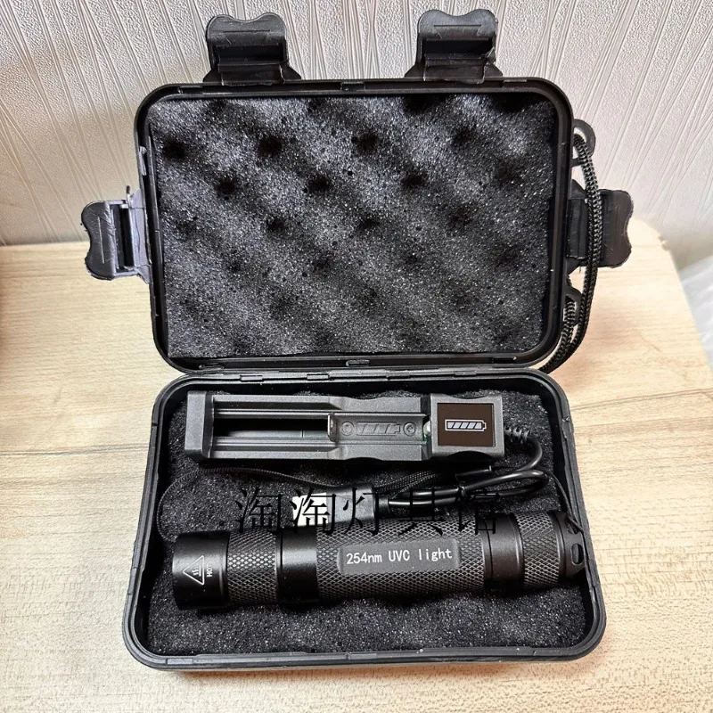 254nm SW UV Flashlight Fluorescent Ore Sterilization TLC Plate Fluorescence Detection Purple Light Flashlight