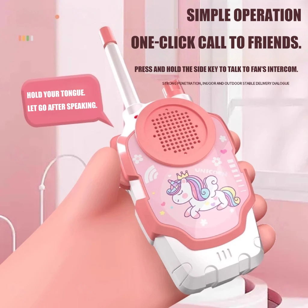 2 قطعة أجهزة الاتصال اللاسلكية الكرتونية لعبة أطفال داخلي في الهواء الطلق HD الحوار اللاسلكي البيني التفاعل بين الوالدين والطفل لعب صبي الفتيات هدية