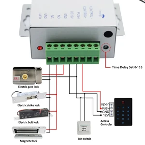 Porta Acesso Sistema de Controle Interruptor, DC 12V, 3A, 5A, AC 100-240V, Fechadura Elétrica, RFID, Sistema de Controle de Impressão Digital, Fonte de Alimentação 8 principais vendas controle de acesso kit - №5