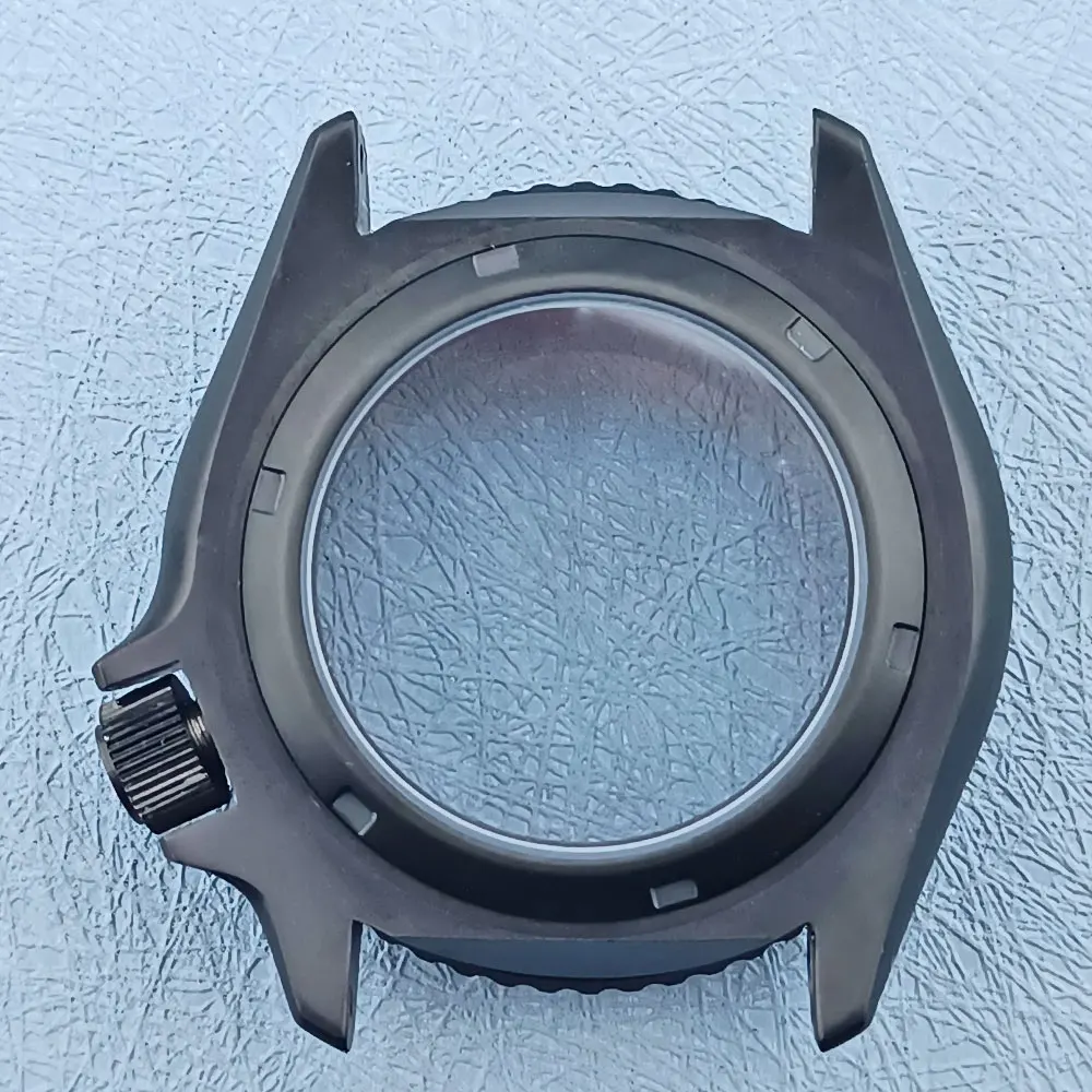 41mm SKX 007 transparent bottom black watch case 316L stainless steel sapphire glass is applicable to NH34 NH35 NH36 movement