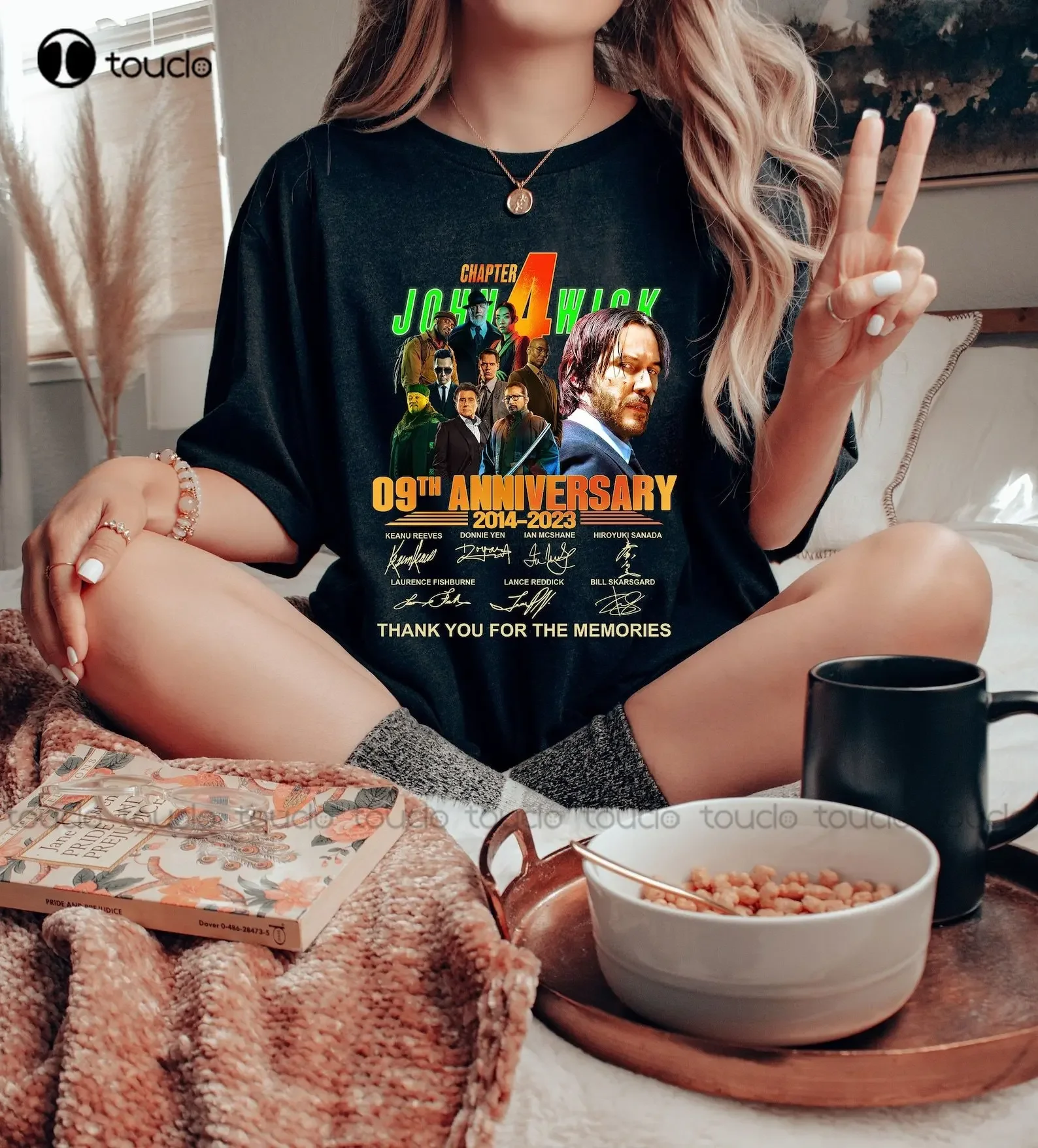 John Wick 09Th Anniversary Signatures Shirt T-Shirt Keanu Reeves Shirt Women'S Shirts Funny Art Streetwear Cartoon Tee Xs-5Xl