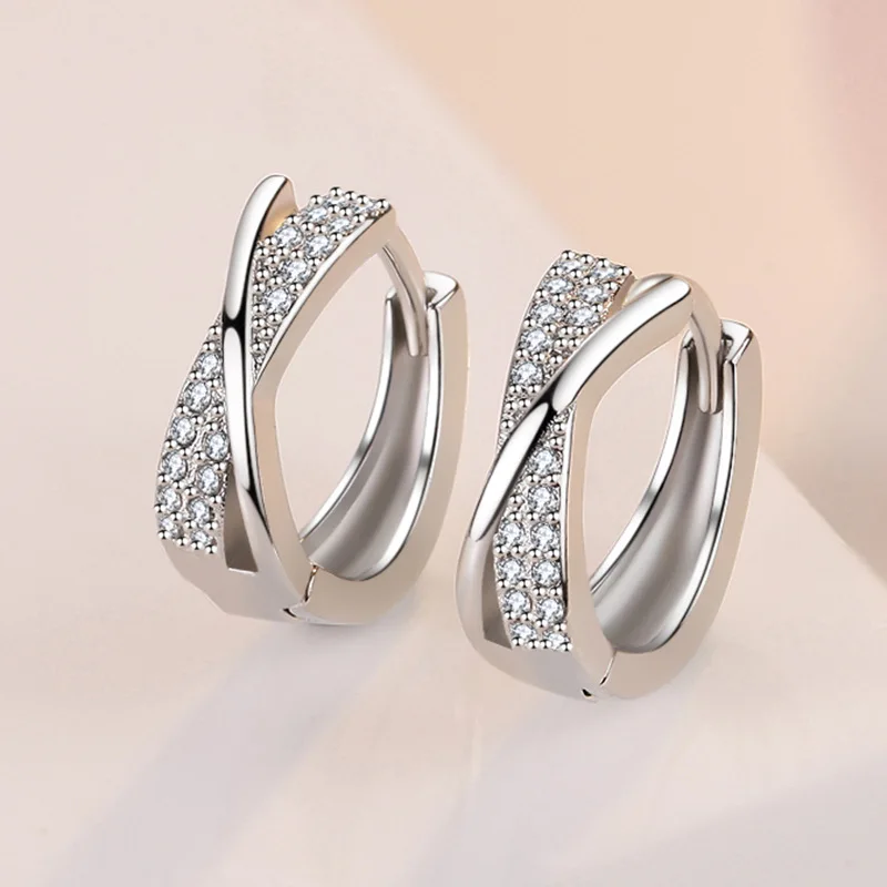 D-Farbene Funkelnde Moissanit-Ohrringe 925 Sterling Silber Klassische Glänzende Kreisförmige Creolen für Damen Edle Schmuckstücke