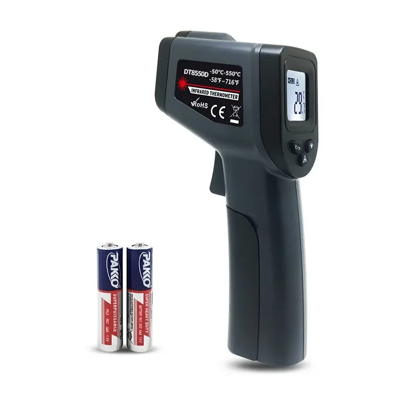 DT8380D/DT8550D Digital Thermometer Laser Non-contact Infrared Temperature Meter -50-550 Measure Gun