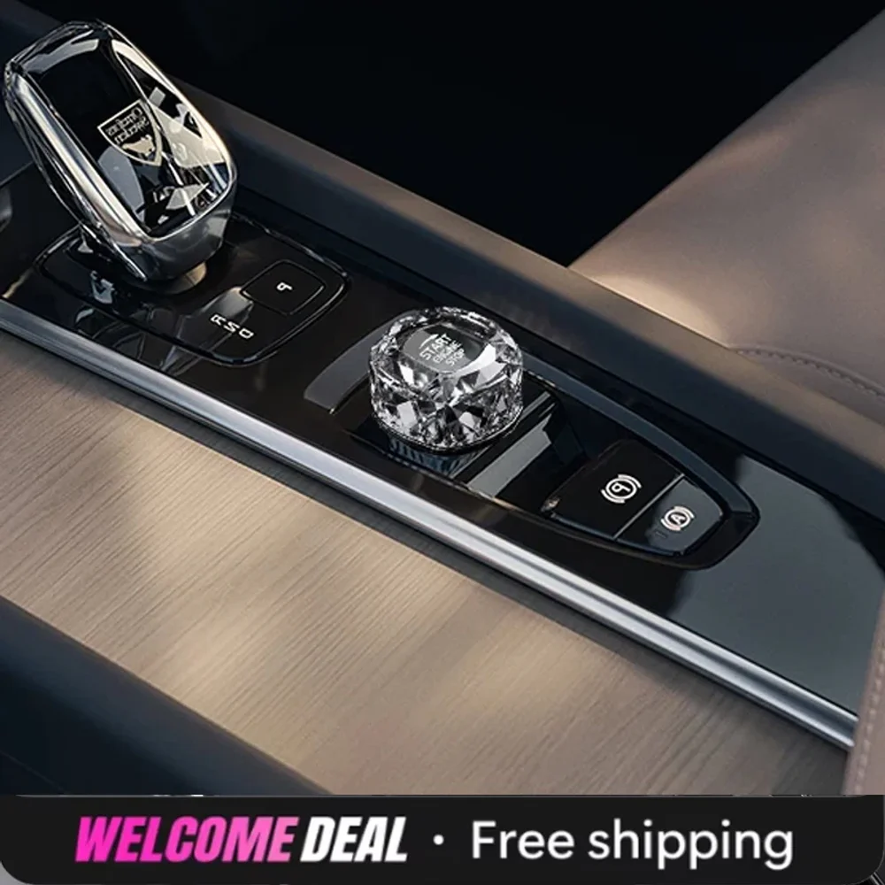 For Volvo XC60 S90 XC90 S60 V60 V90 One Click Start Crystal Knob Cover Interior Modification Accessories