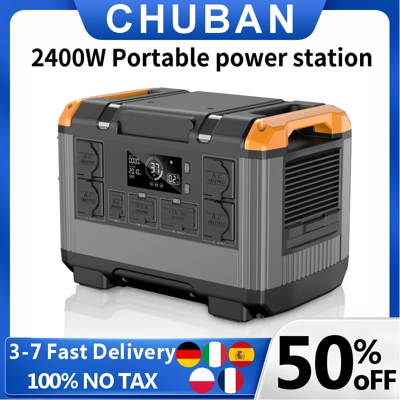 електро станция портативная Camping 2400W Power Station Portable UPS Function Emergency Home Backup