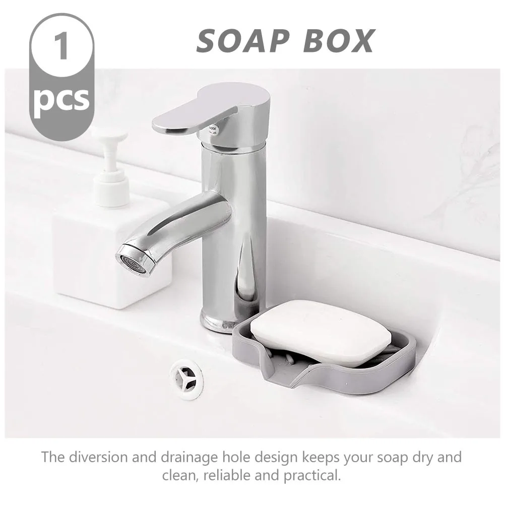 

1Pcs Silicone Soap Box Draining Case Bathroom Soap Holder Storage Tray for Shower Kitchen Sink Sink Storage Holder