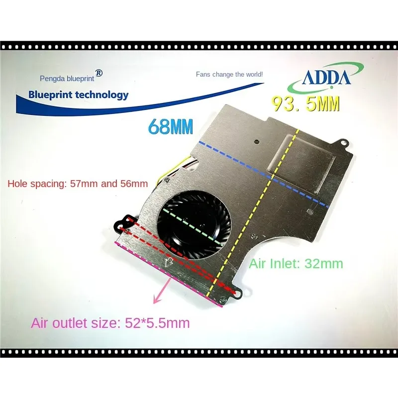 pa   & Original Mute AB5005HX-K03 5cm 5V Notebook Turbo Exhaust Cooling Fan