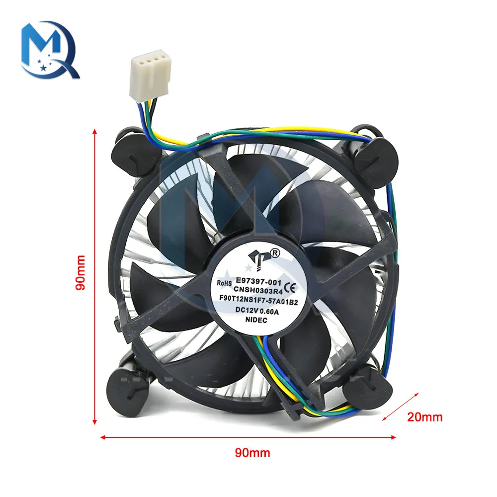 CPU i5 Cooler 90mm CPU Fan with Heat Sink Radiator TDP 12V 2300 RPM Cooler for LGA 1155/1151/1150 / i3/i5 with Thermal Grease