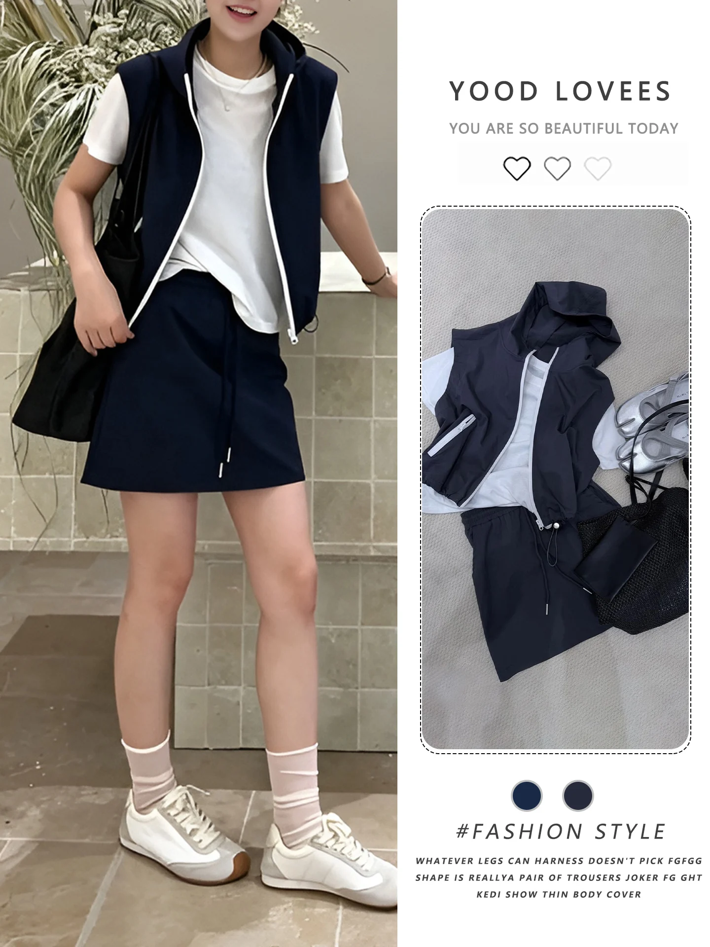 

Summer 2026 Casual Versatile Short Sleeve T-Shirt Hoodie Vest Short Skirt Set Slimming Three-Piece Suit for Women Commute Style