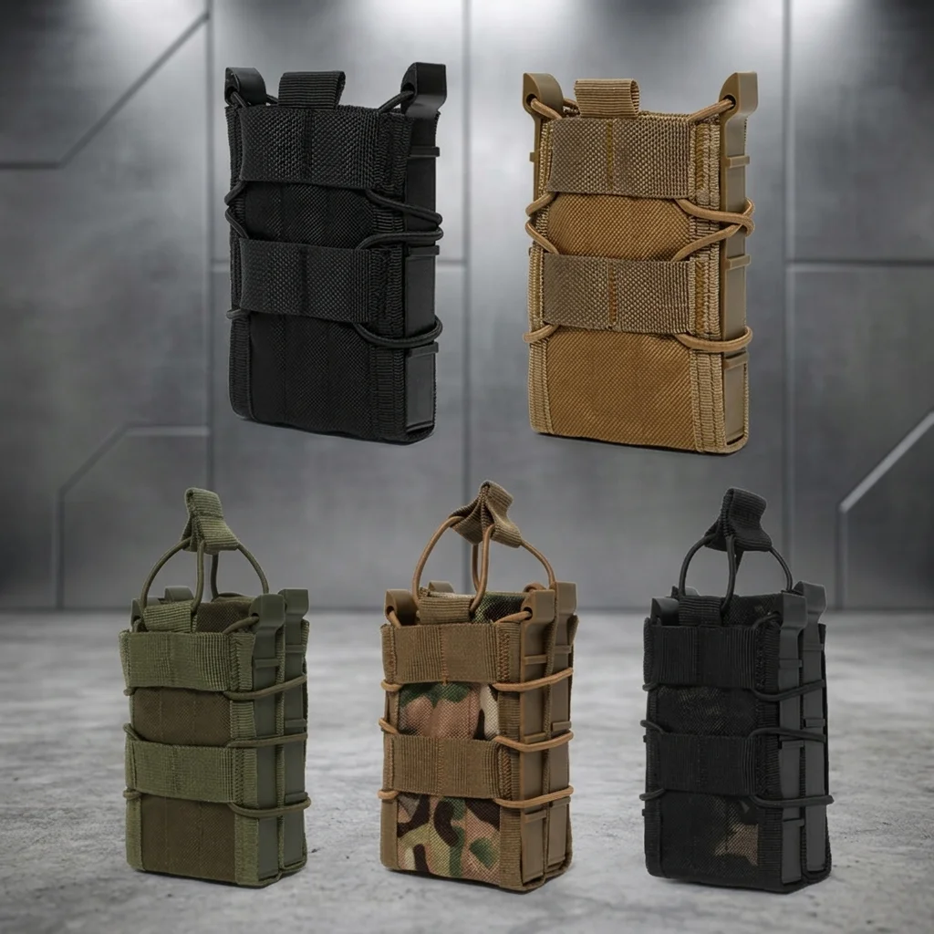 

Тактический подсумок для магазинов 5.56/7.62, открытый, одинарный/двойной, с системой MOLLE, для AR15/M4, для охоты и боевого снаряжения