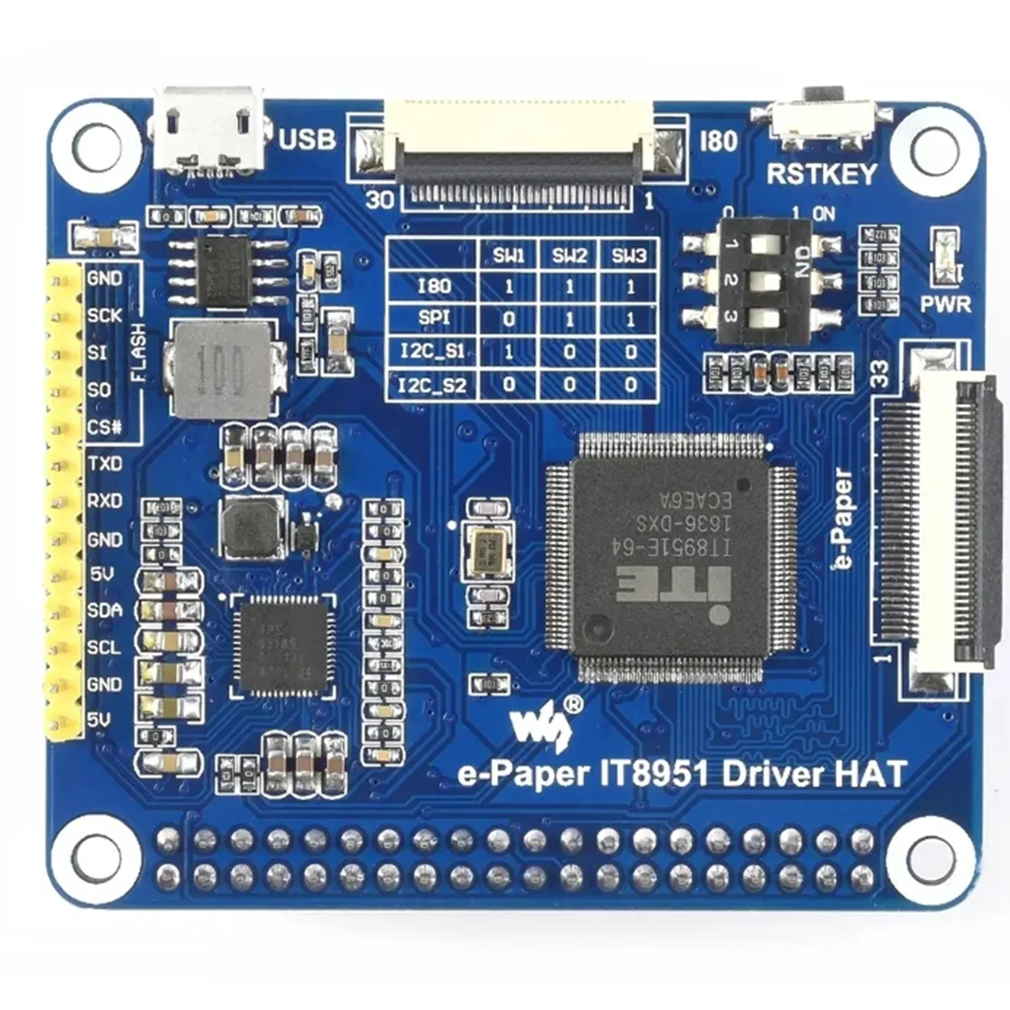Chapéu com tela de tinta eletrônica Raspberry Pi de 9,7 polegadas