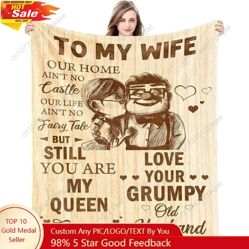

CENSIHER Gift for Wife from Husband to My Wife Blanket Wedding Anniversary Romantic Gifts for Women Birthday Christmas Valentine