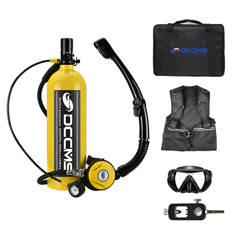 Dccms-Mini Scuba Diving Equipment, Diving Bottle, Oxygen Cylinder, Snorkel Set, Refillable Design, New