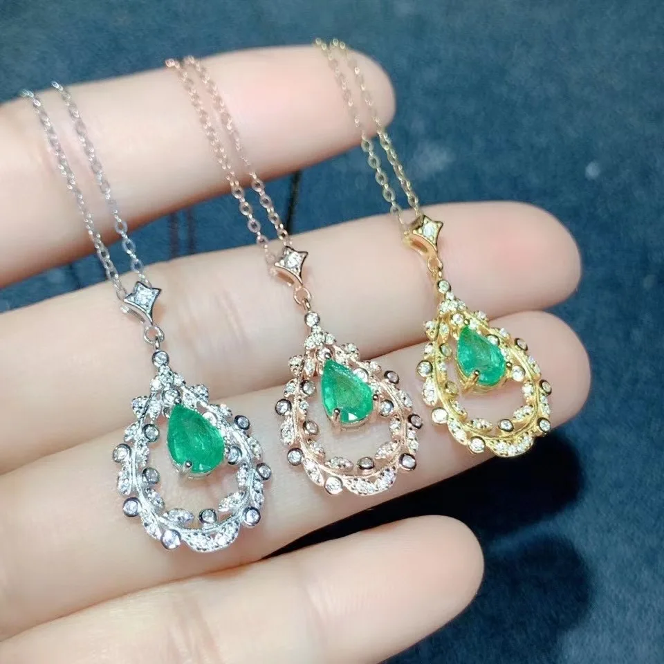 

5mm*7mm 100% Real Sapphire Emerald Ruby Pendant vintage 925 Silver Round Pendant with Gemstone Brithday Gift for Girl