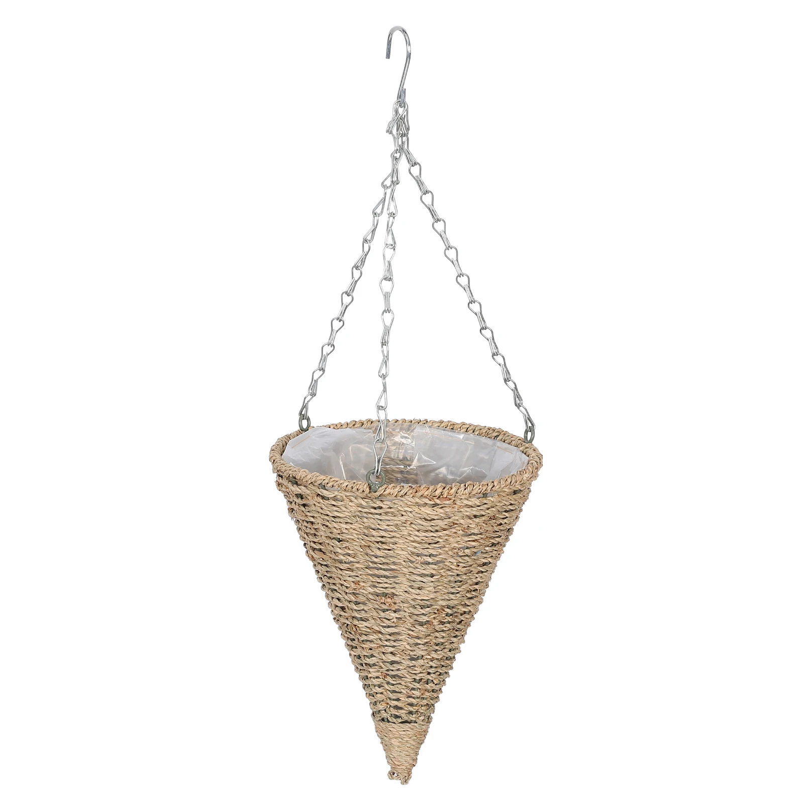 

Straw Hanging Basket Flower Pot Garden Planter Balcony European Style Handwoven Plant Container