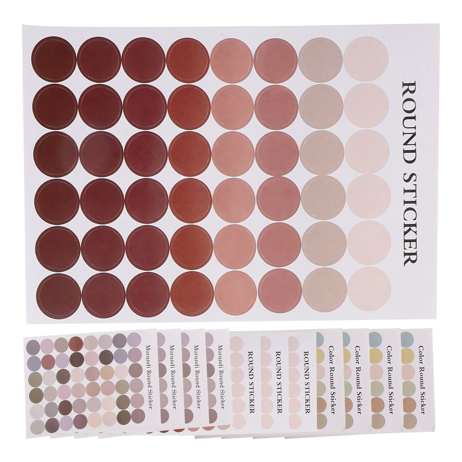 

12pcs Colored Dots Stickers Circle Labels Scrapbooking Paper Supply Minimalist Dot Sealing Envelope Craft Gift
