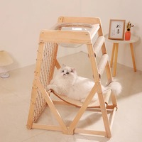 Straight Cat Climbing Frame, Solid Wood, Sisal, Cat Scratch Board, Integrated Sisal, Wear-resistant, Shavings Free Hammock, Pet