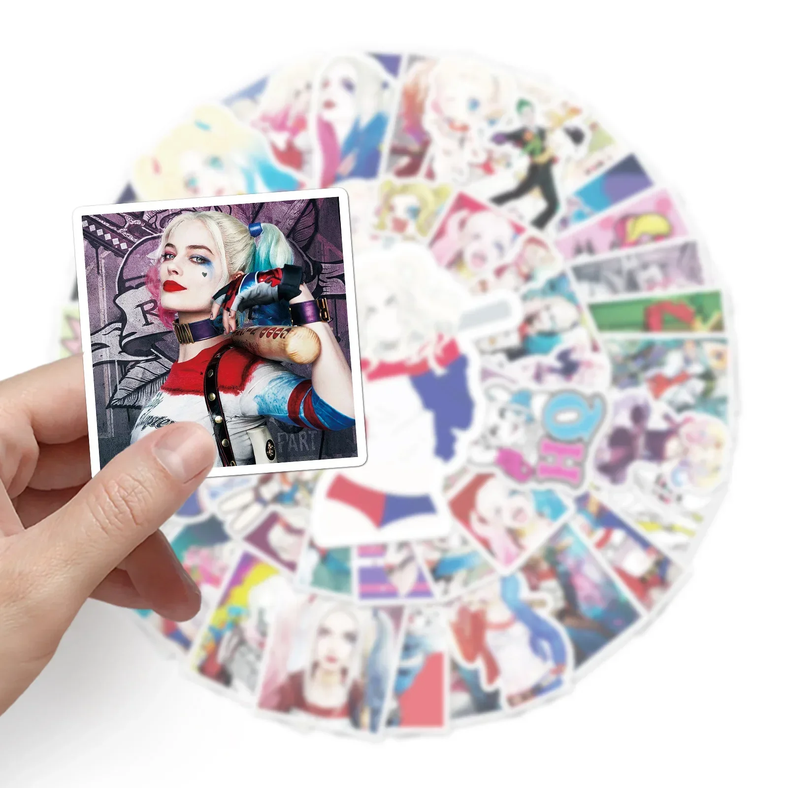 52pcs Non-repeating Cartoon Harley Quinn Waterproof Stickers