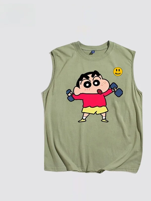 

House Doomed Smiling Face Fitn Cotton Tank Top Svel T-irt Youth Summer Faion Casual round Ne Tee